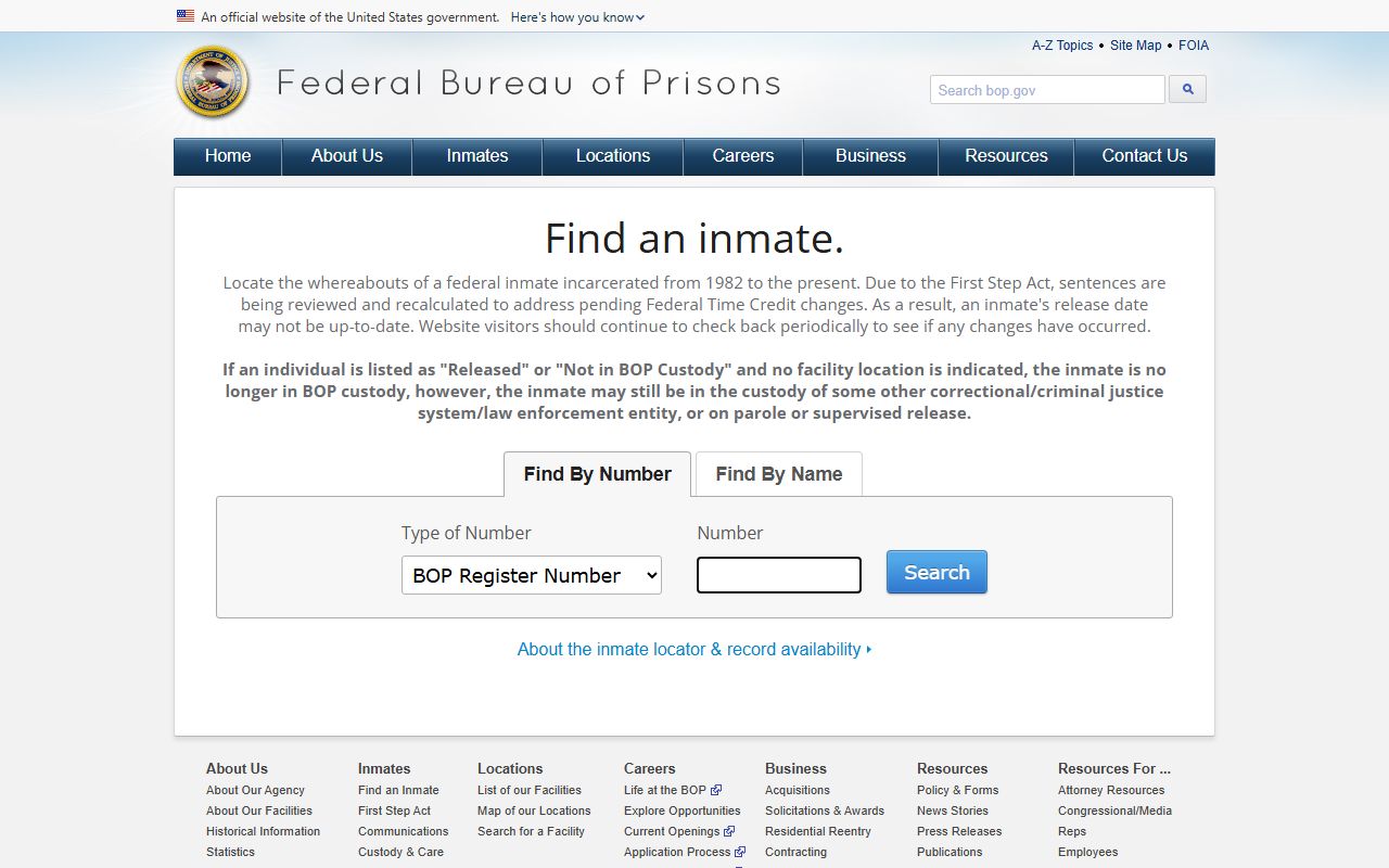 Lancaster County jail mugshots federal BOP inmate locator